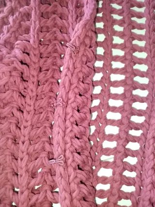 Chaqueta Zara punto calado rosa talla única