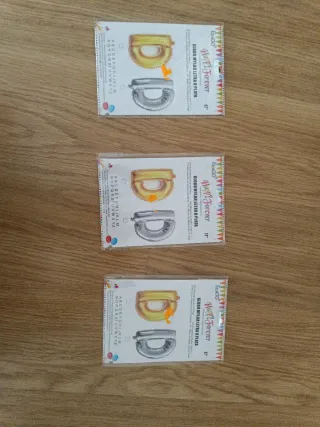 Globos Mylar Letras Plata 17'':  A,D, E,J,P,S,Ve Y