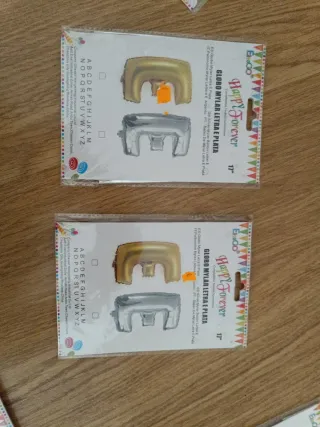 Globos Mylar Letras Plata 17'':  A,D, E,J,P,S,Ve Y