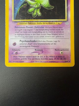 Pokémon Celebi 3/64 Holo Neo Revelation Alemán