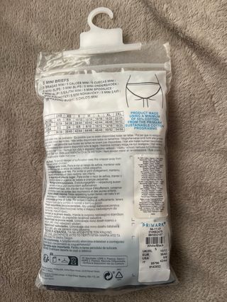 Bragas Mini Primark Pack 4 Talla S