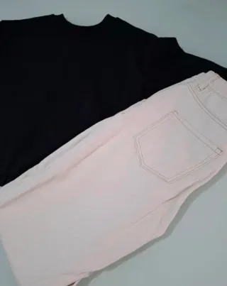 Jersey Zara negro + pantalón Stradivarius