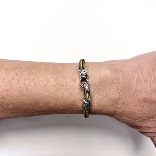 Pulsera Dodo Cordón NoDo Plata Naranja Verde