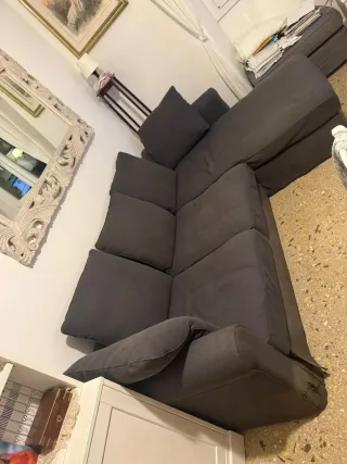 Divano 3 posti grigio tessuto