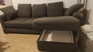 Divano 3 posti grigio tessuto