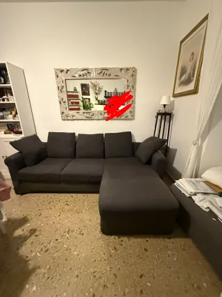 Divano 3 posti grigio tessuto