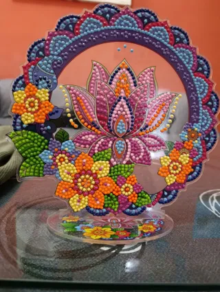 Adorno Mandala Flor Metacrilato Hecho a Mano