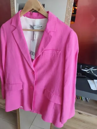 Americana blazer de traje ZARA ZW fucsia rosa