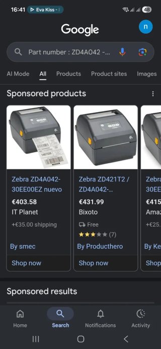 Impresora de etiquetas Zebra ZD421 térmica