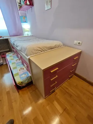 Cama nido doble con cajonera