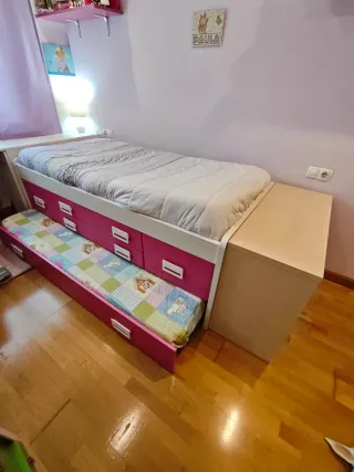 Cama nido doble con cajonera