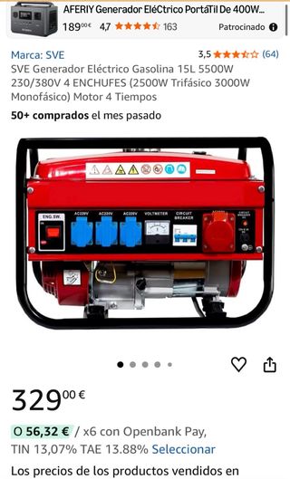 Generador Eléctrico Gasolina SVE 5500W
