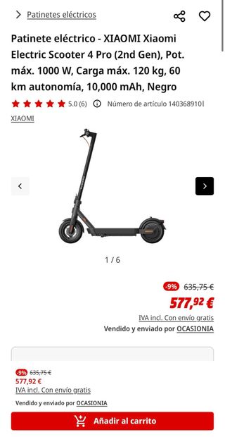 Patinete Xiaomi Pro 4 2ª Gen