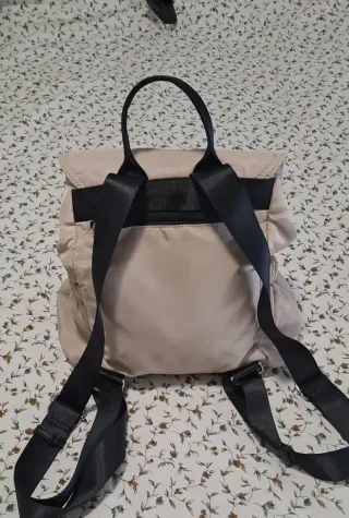 Mochila tela beige