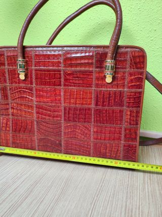 Bolso cartera piel cocodrilo patchwork