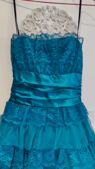 Vestido fiesta/invitada turquesa