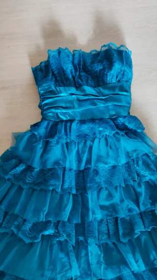 Vestido fiesta/invitada turquesa