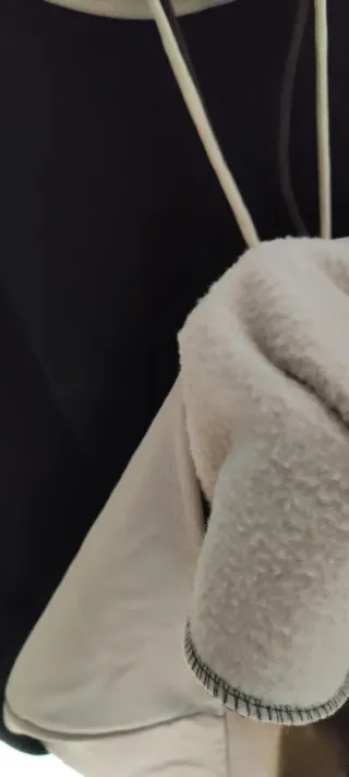 Conjunto chándal mujer con capucha, negro y beige