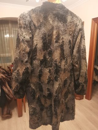Abrigo Astrakán Gris-Negro Talla 46