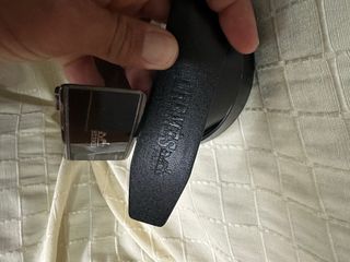 Cinturón Hermes Piel Negro Hebilla Metálica