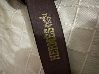 Cinturón Hermes Piel Negro Hebilla Metálica