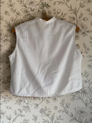 Blusa chambra chaleco antiguo algodon ligero textu