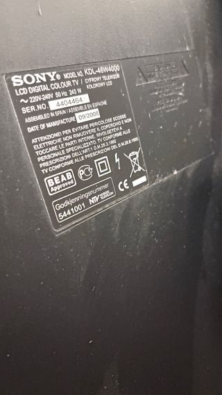 TV Sony BRAVIA 46 Full HD ,no se hace envio