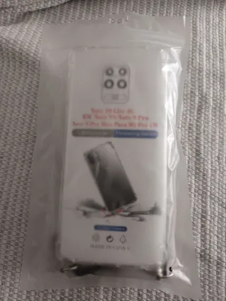 Funda móvil transparente con cordón negro NUEVA