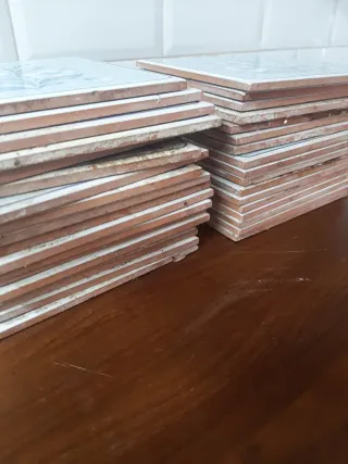 Restos  de azulejos Vintage Flores Azules