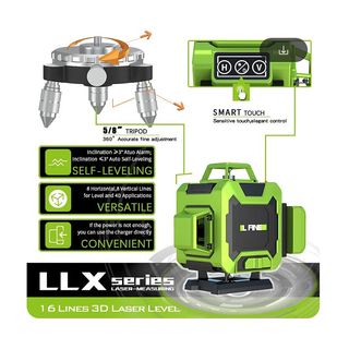NIVEL LASER 360° 16 LINEAS L FINE 2 BATERÍAS NUEVO