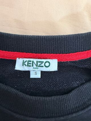 Sudadera Kenzo Negra con Tigre Rojo