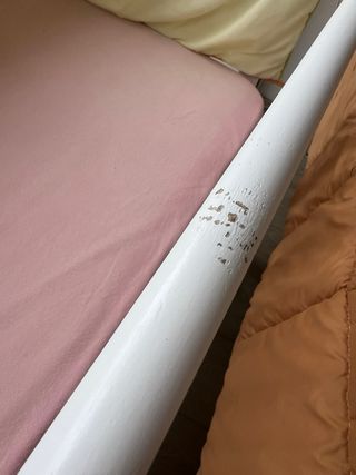 Cuna de bebé blanca + colchon