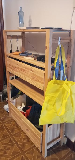 Ivar IKEA estantería con cajón y carro como nuevo