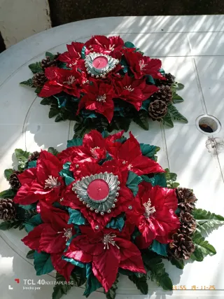 Flores de tela hechas a mano