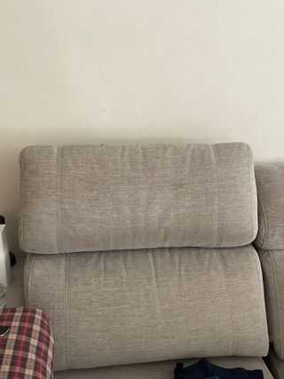 Sofá de 3 plazas en tela gris