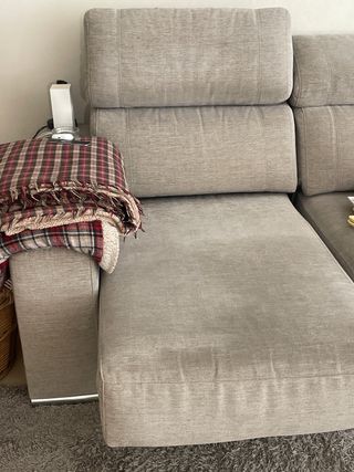 Sofá de 3 plazas en tela gris