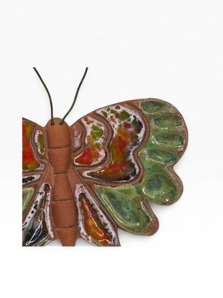 Borboleta Cerâmica Decorativa Assinada