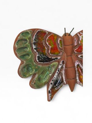 Borboleta Cerâmica Decorativa Assinada