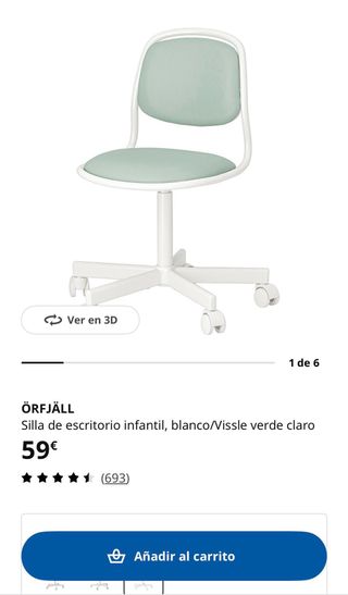 Silla juvenil de escritorio ORFJALL azul