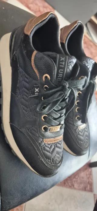 Zapatillas Sneakers Xti Mujer Talla 40 Negro/Oro