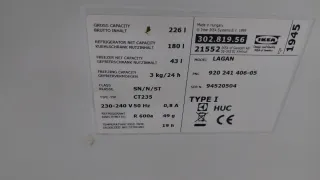 Nevera IKEA ALUTER 1.39m