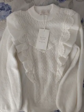 Jersey Sézane Domi Blanco Talla S con etiqueta