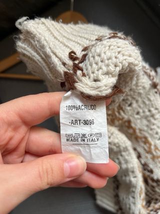 Jersey de punto cuello alto estampado beige S