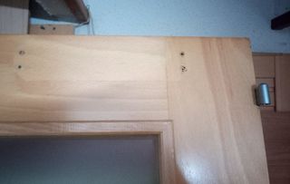 Puerta madera maciza con cristales