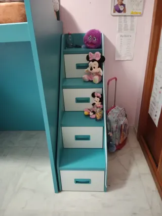 Dormitorio infantil litera con cajones