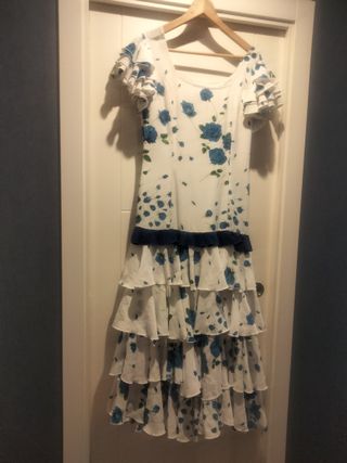 Vestido Sevillana Flores Azules