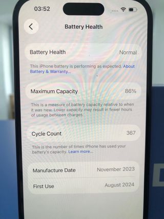 iPhone 15 128GB Batería 86%