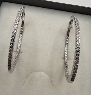 Pendientes Aro Oro 18kt Diamantes