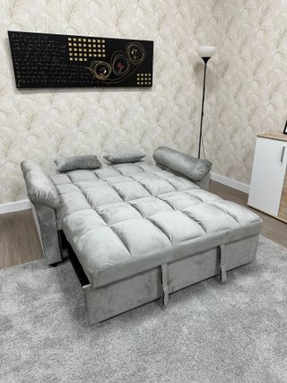 Sofá Cama Gris Tela Nuevo