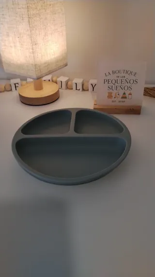 Vajilla bebé silicona azul